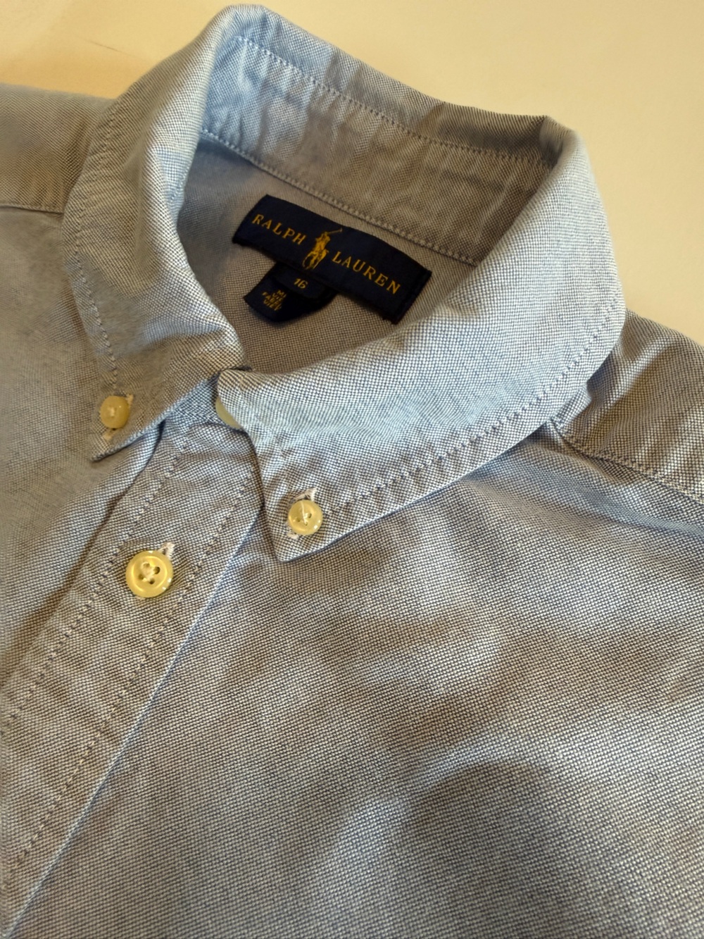 Polo Ralph Lauren Boys Size 16 Light Blue Oxford Button-Down Shirt